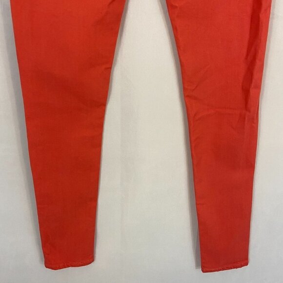 Levi's Women's 710 Super Skinny Jeans Size 26 (26 x 29) Coral Orange Mid Rise - Picture 4 of 11